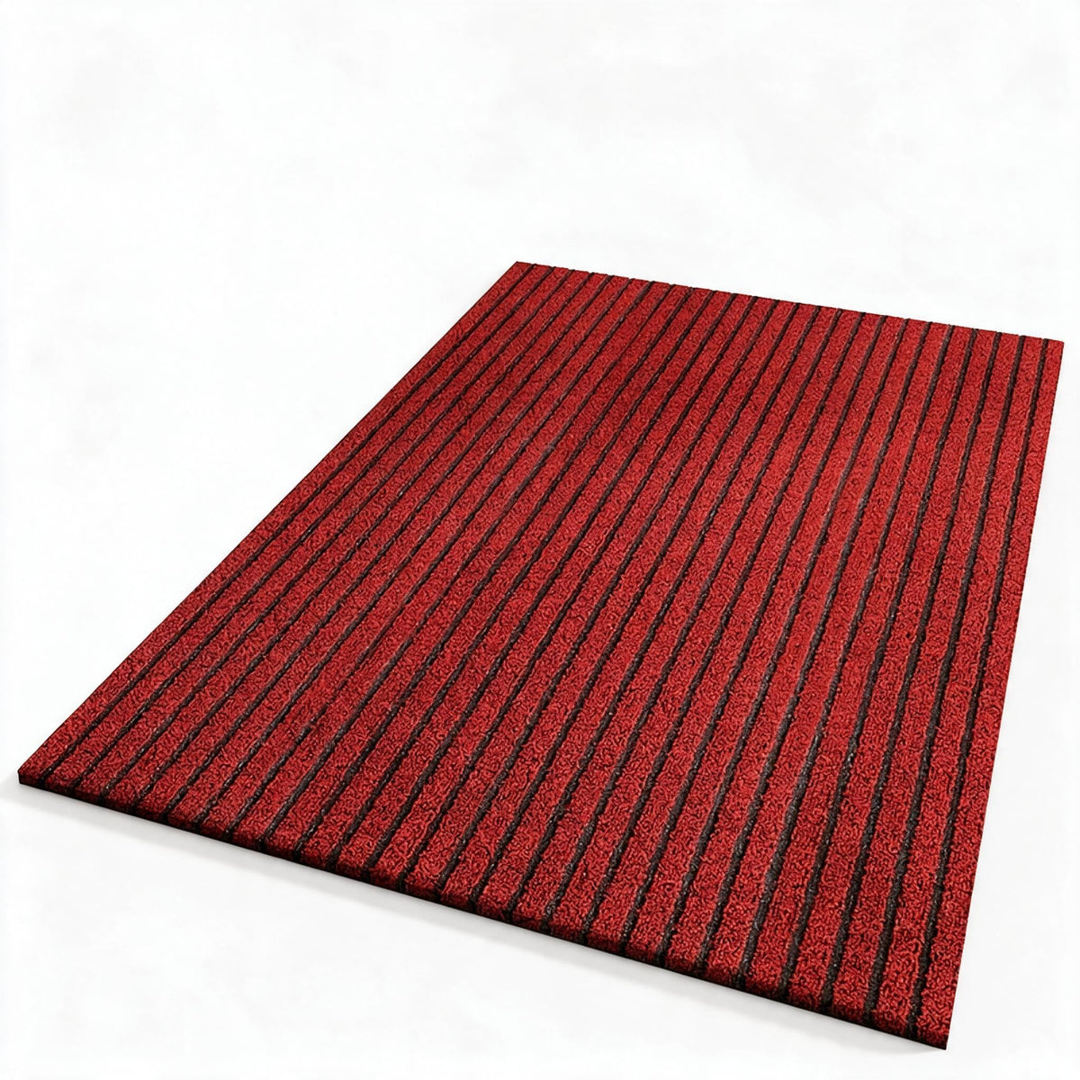 Ribbed Outdoor Mat for the Front Door, Non Slip and Weatherproof | Indoor Doormat That Rinses Clean | 50 x 80 cm, Red or Gray