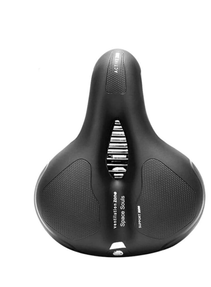 Wide Padded Comfort Saddle with a Luminous Rear Strip | Soft Cushioned Bike Accessories That Fit Any Standard Seatpost | Red or Blue